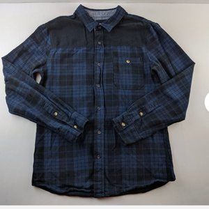 Modern Amusement Black/Blue Button Up Flannel